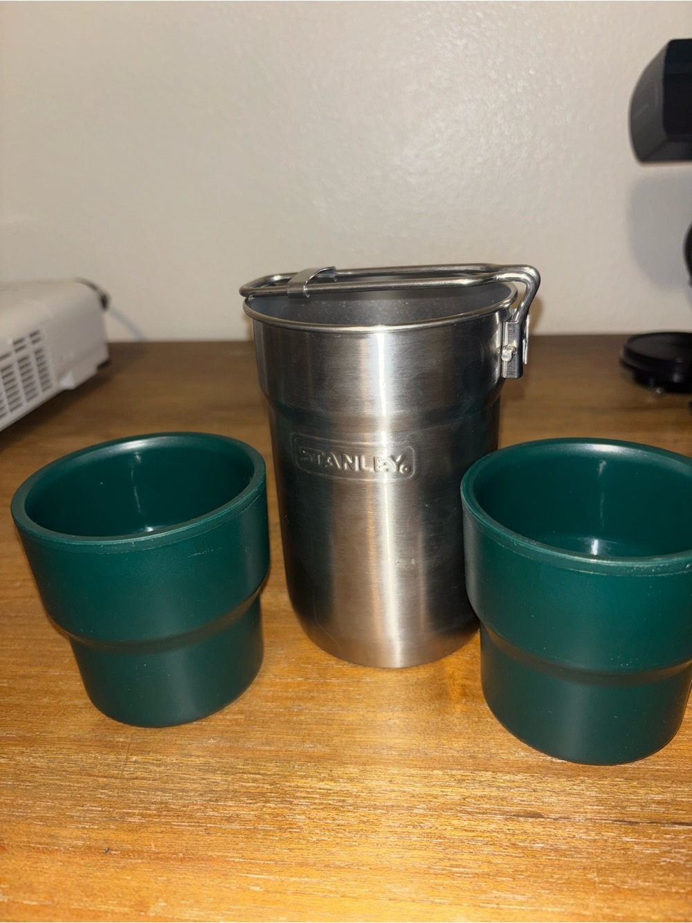 Stanley Stainless Steel Camp Mug with Dark Green Nesting Cups NWOB